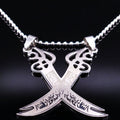 Collier Pendentif Islam Musulman Epée d'Ali Zulfikar argent