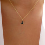 Collier Pendentif Petit Coeur Ras-de-Cou noir