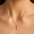 Collier Pendentif Pierre de Naissance Colorée