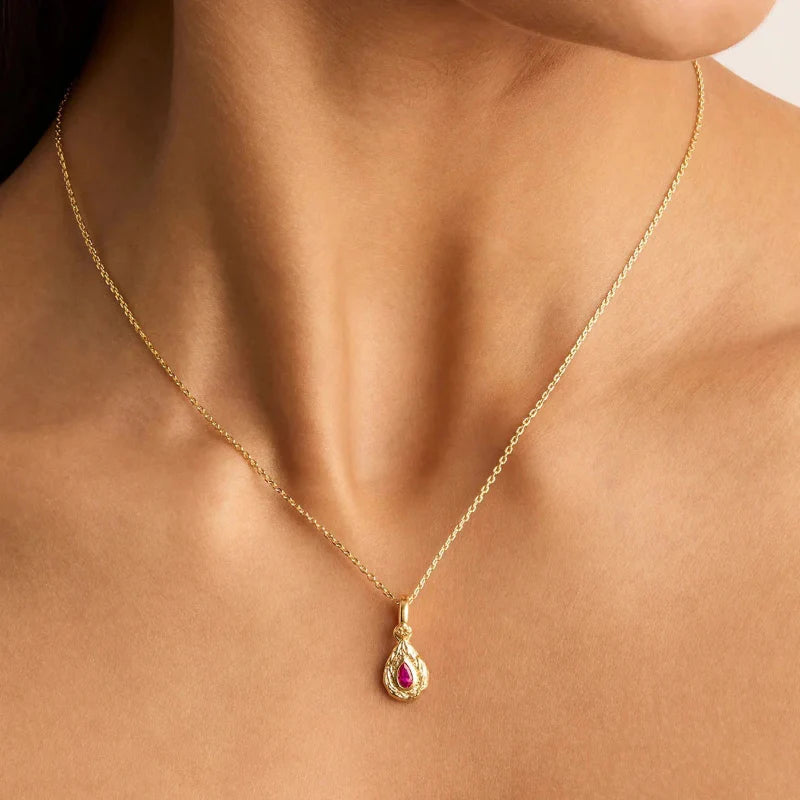 Collier Pendentif Pierre de Naissance Colorée