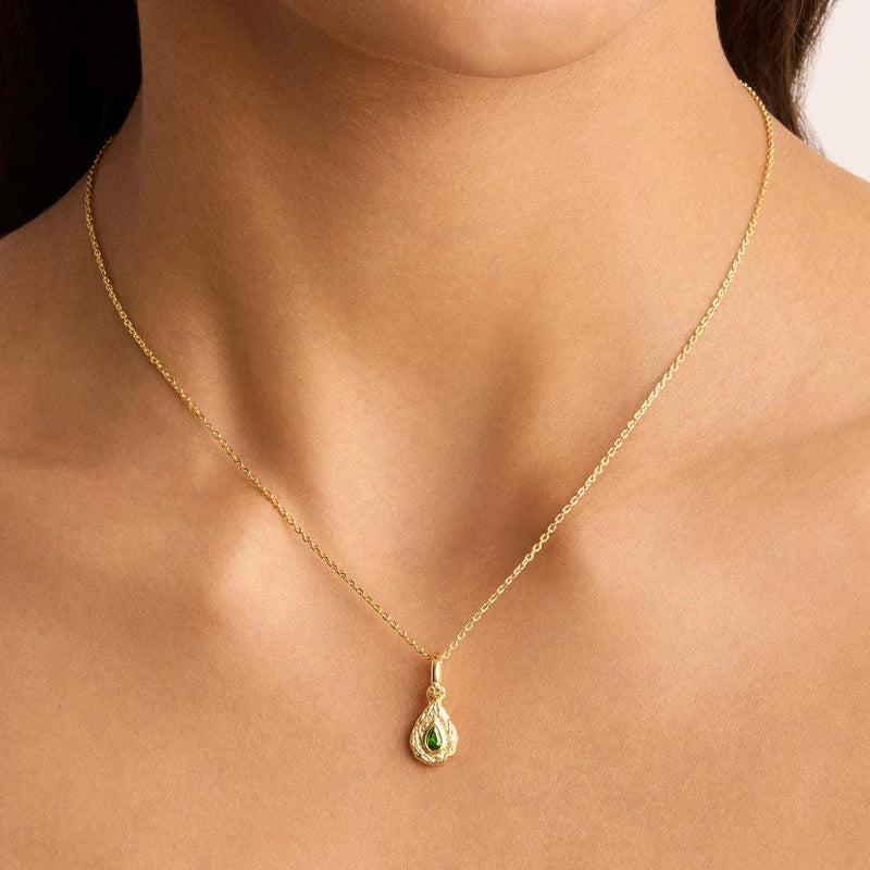 Collier Pendentif Pierre de Naissance Colorée