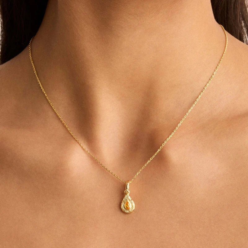 Collier Pendentif Pierre de Naissance Colorée