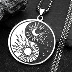 Collier Pendentif Soleil et Lune Yin Yang