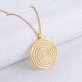 Collier & Pendentif Spirale Géométrique or