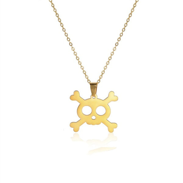 Collier Pendentif Tête de Mort or