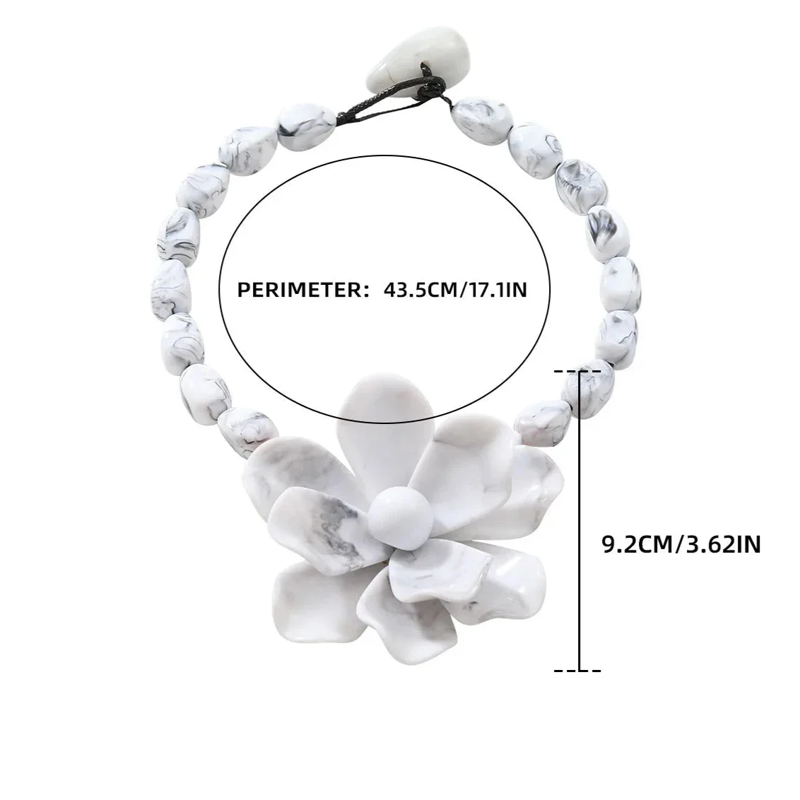 Collier Ras de Cou avec Grand Pendentif Fleur 