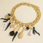 Collier Ras de Cou avec Pendentifs Corail et Coquillages