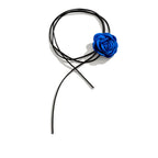 Collier Ras de Cou Elégant Pendentif Grosse Fleur de Rose