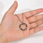 Collier Viking Pendentif Runique Rond acier 23