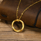 Collier Viking Pendentif Runique Rond or