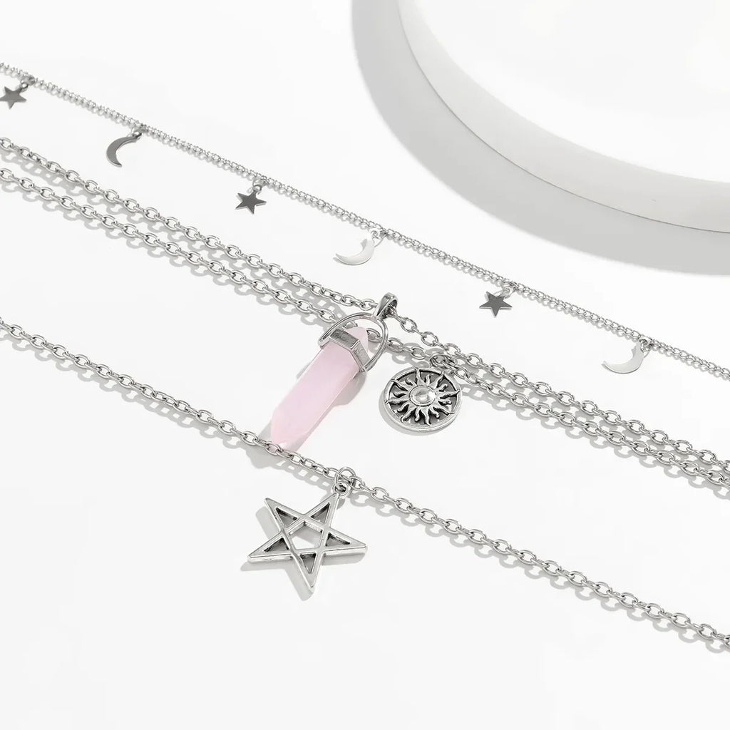 Colliers Pendentifs Quatre Rangs Etoile de David