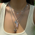 Colliers Pendentifs Quatre Rangs Etoile de David