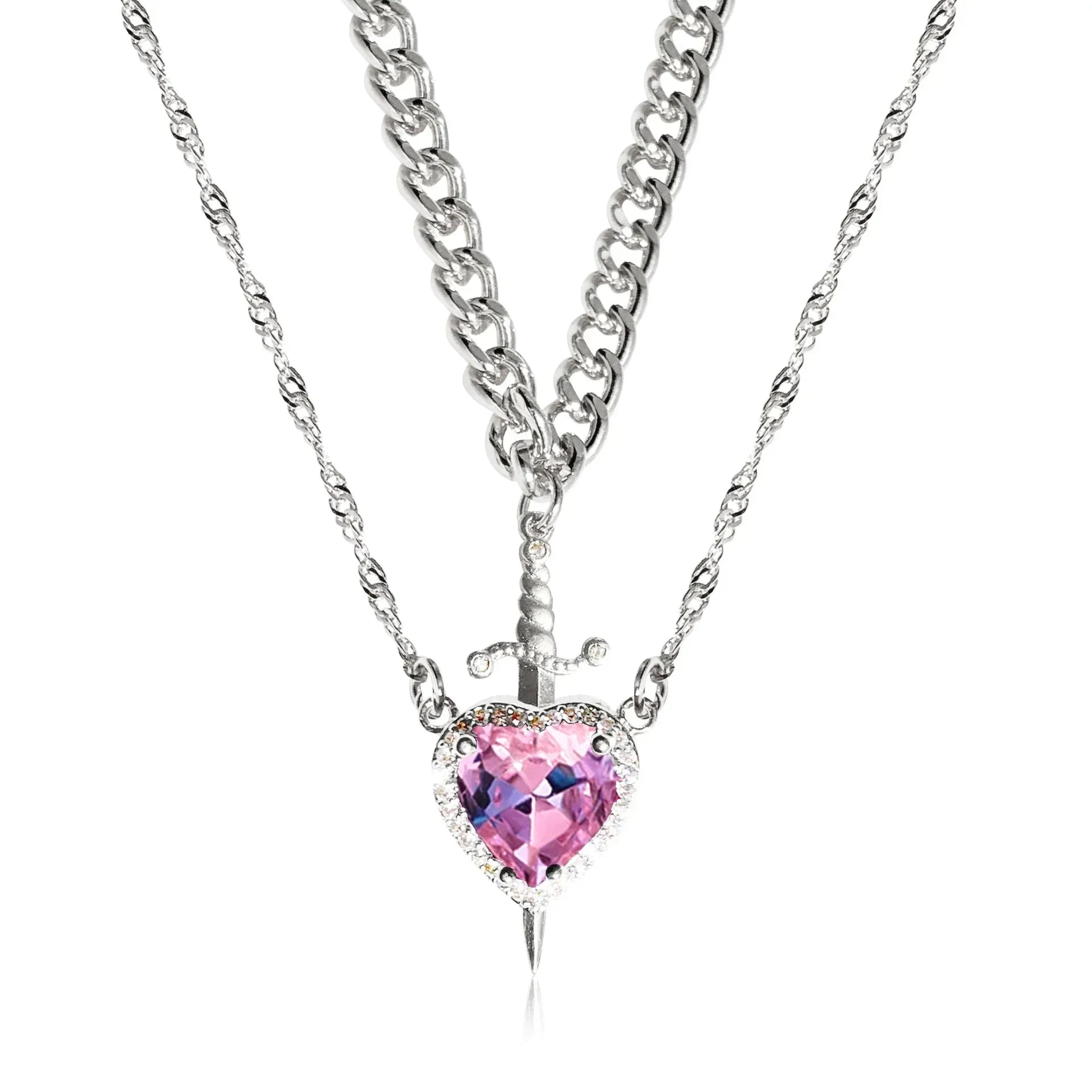 Colliers Couples Pendentif Epée et Coeur