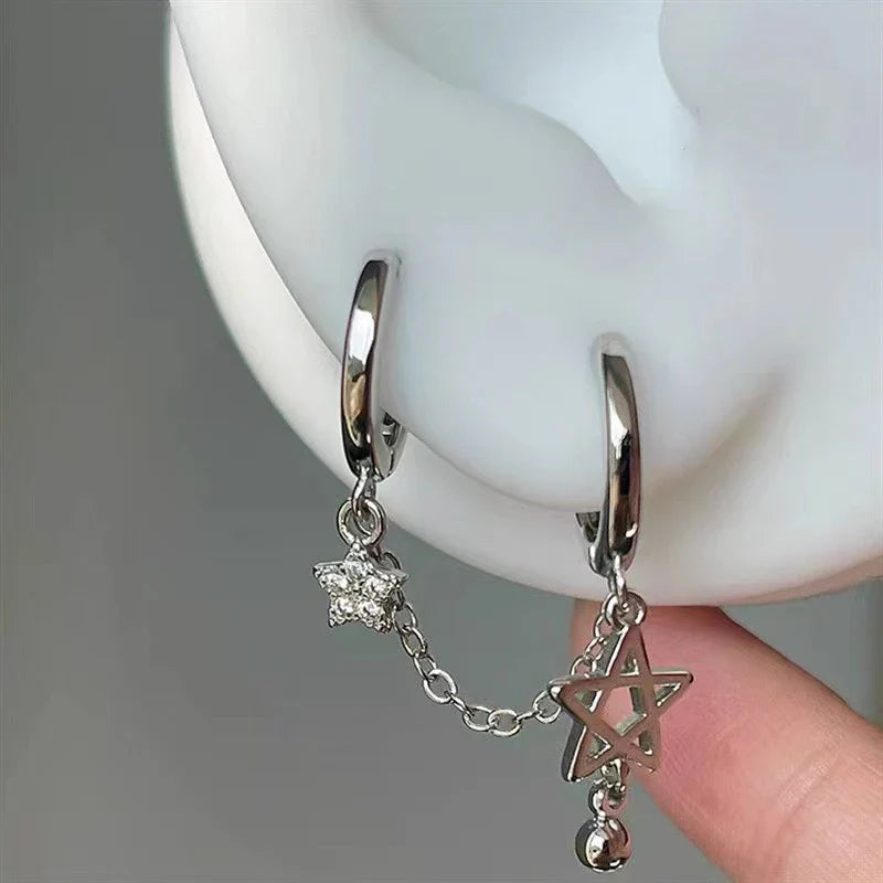 Doubles Boucles d'Oreilles Créoles Etoiles de David