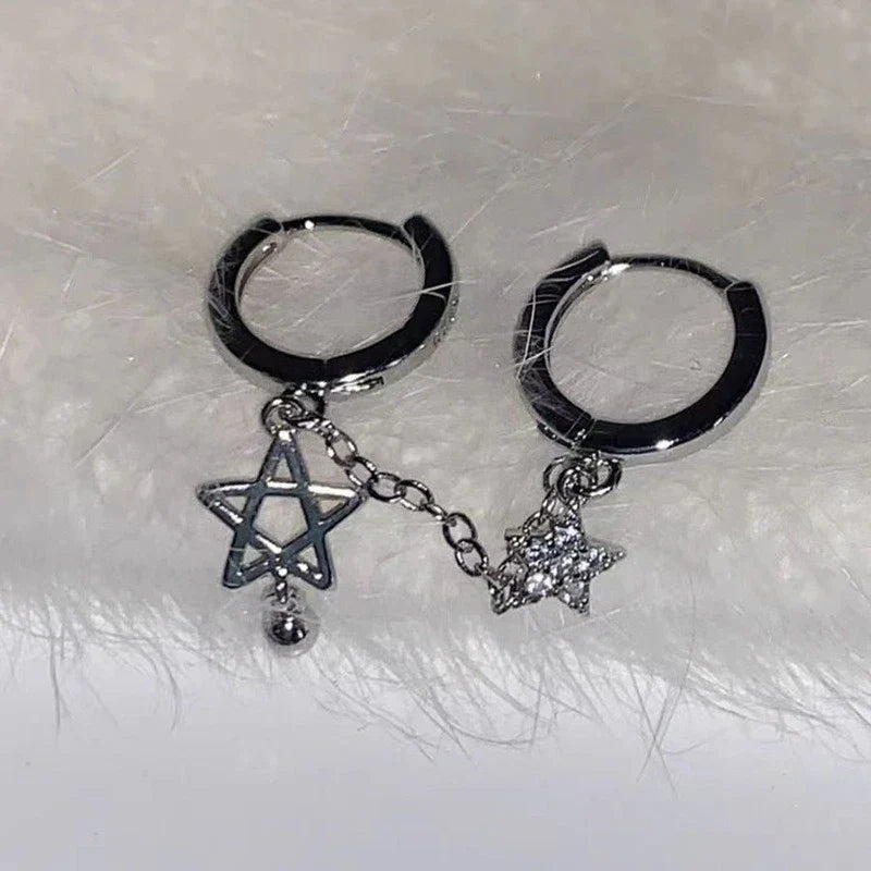 Doubles Boucles d'Oreilles Créoles Etoiles de David