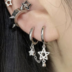 Doubles Boucles d'Oreilles Créoles Etoiles de David