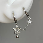 Doubles Boucles d'Oreilles Créoles Etoiles de David