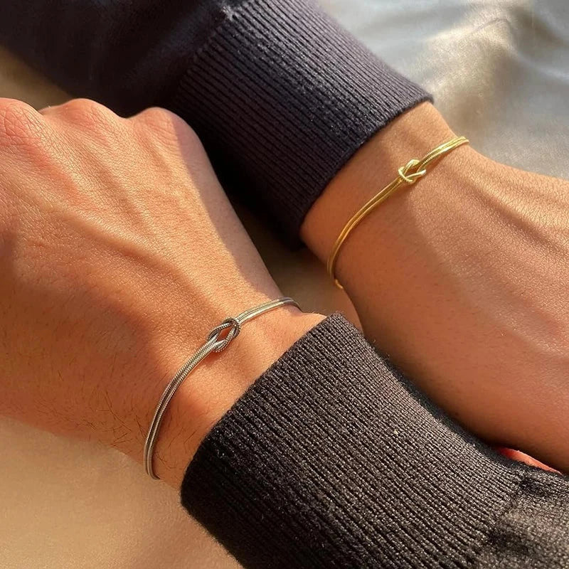 Lot de 2 Bracelets Noeuds Romantiques pour Couple d'Amis ou Duo