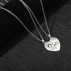 Lot de 2 Colliers avec Pendentifs Demi-Coeur "I Love You" pour Couple d'Amoureux