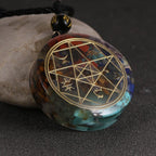 Pendentif Pierre Orgonite & Collier Homme femme Protection Méditation