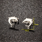Petites boucles d'oreilles puces motif requin