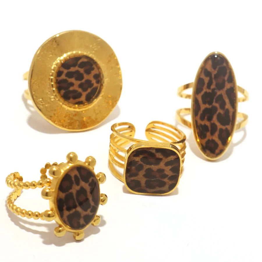 Set de Bagues Anneaux Léopards de Style Ethnique